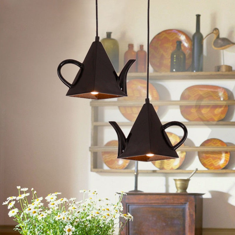 Contemporary Teacup Teapot Pendant Light - 1-Light Resin Fixture for Living Room