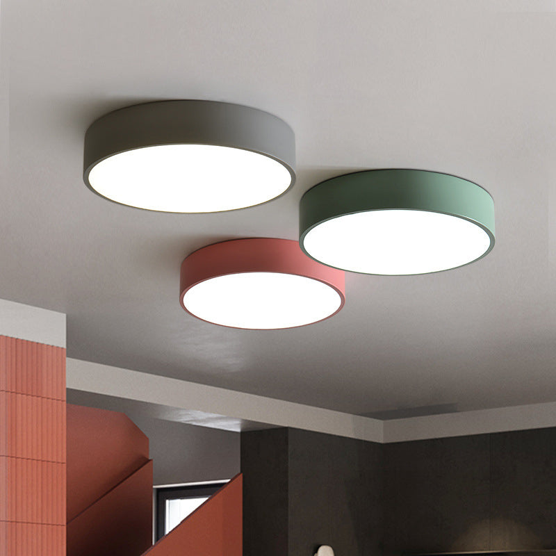 Modern Minimalist Round Iron Acrylic LED Ceiling Light for Living Room