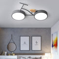 Contemporary Bicycle Acrylic Wood LED Ceiling Light for Kids Room