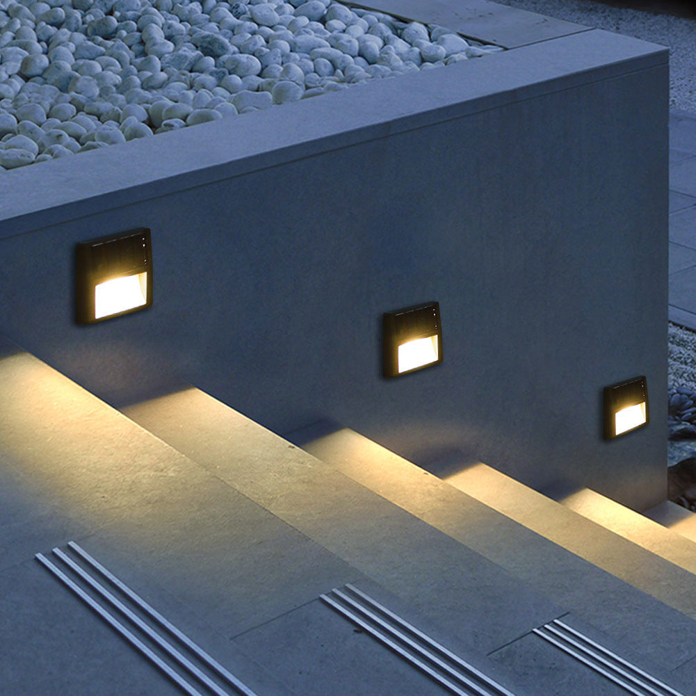 Modern Minimalist Square LED Solar Step Light - Waterproof Outdoor Patio Lighting