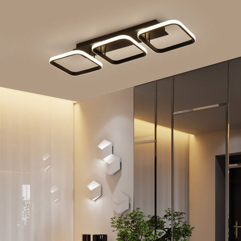 Nordic Simple LED Semi-Flush Mount Light - Modern Square Design