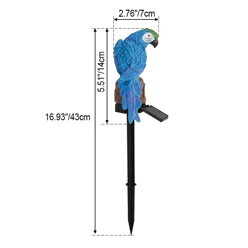 Colorful Waterproof Solar Parrot LED Lawn Light for Landscape Decor