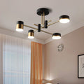 Scandinavian Iron Acrylic Round LED Semi-Flush Mount Ceiling Light for Living Room