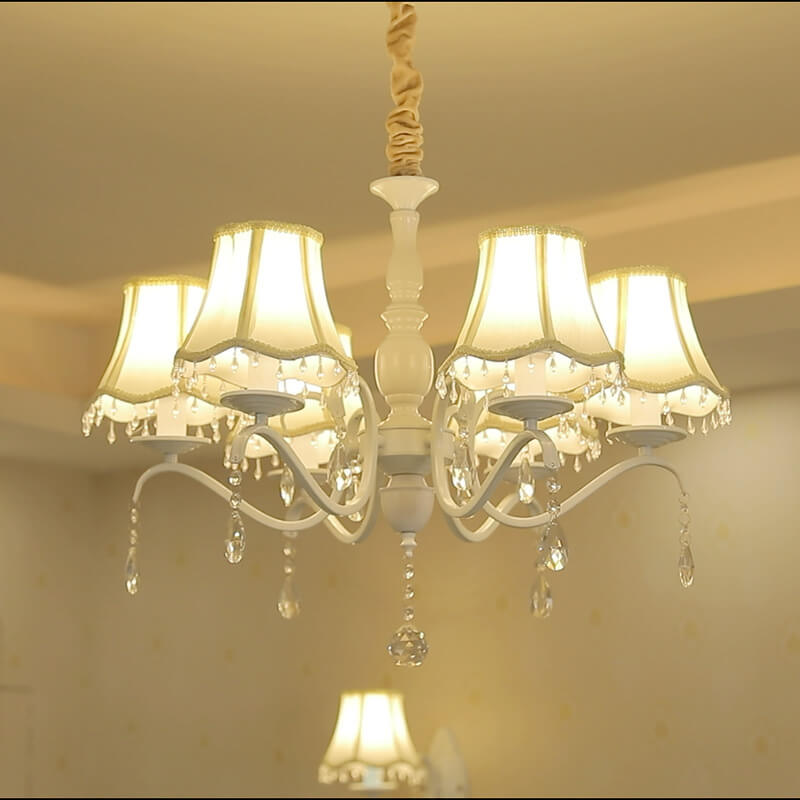 Modern Crystal Cone Iron Chandelier - 5/6/8 Light Fixture for Stylish Home Decor