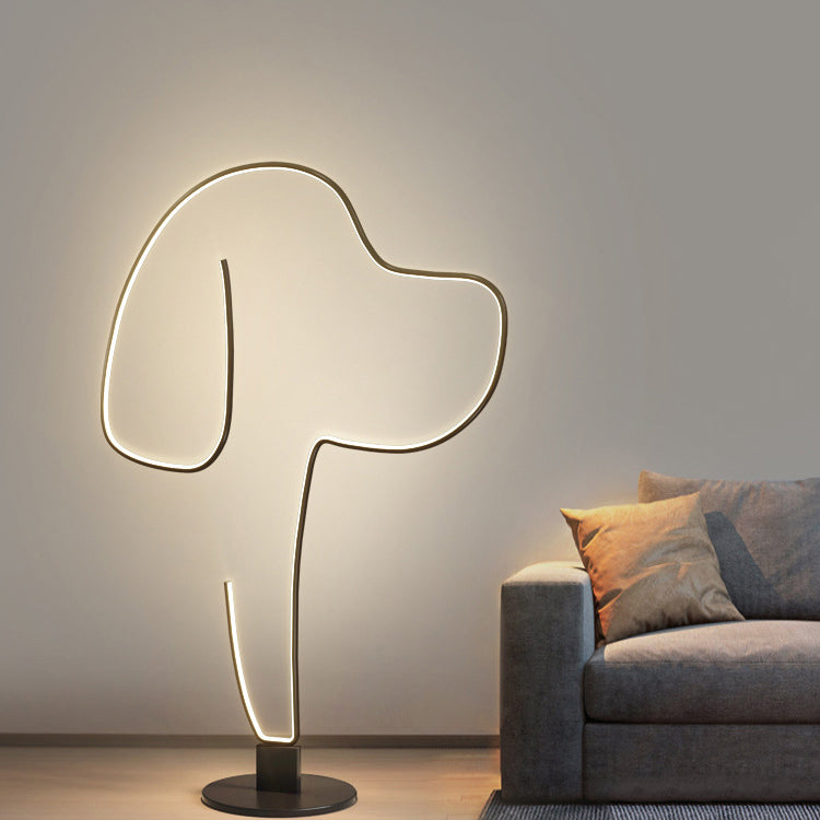 Contemporary LED Floor Lamp for Bedroom - Iron Aluminum Acrylic Design for Cats & Dogs