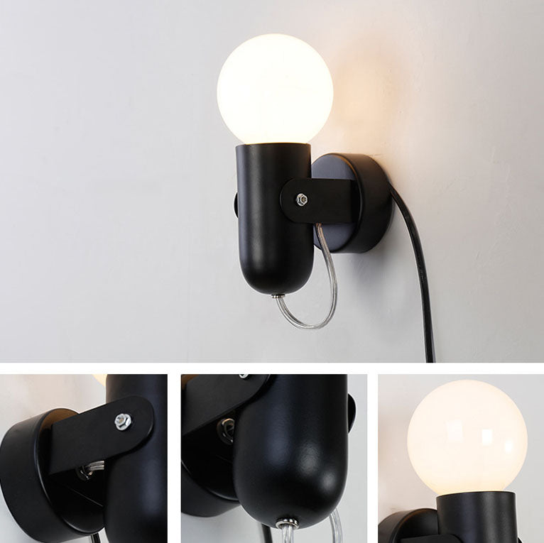 Nordic Solid Color Round Head Wall Sconce 1-Light Lamp