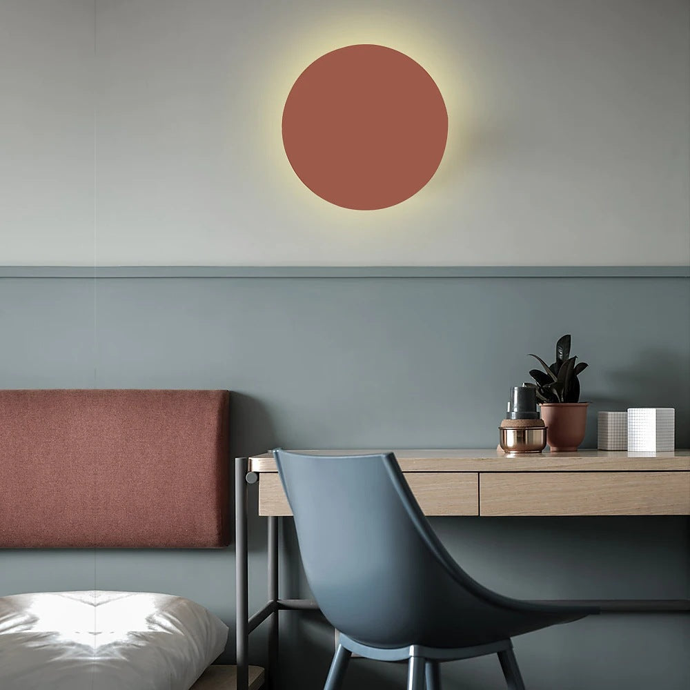 Colorful Modern Minimalist Round Iron LED Wall Sconce Lamp