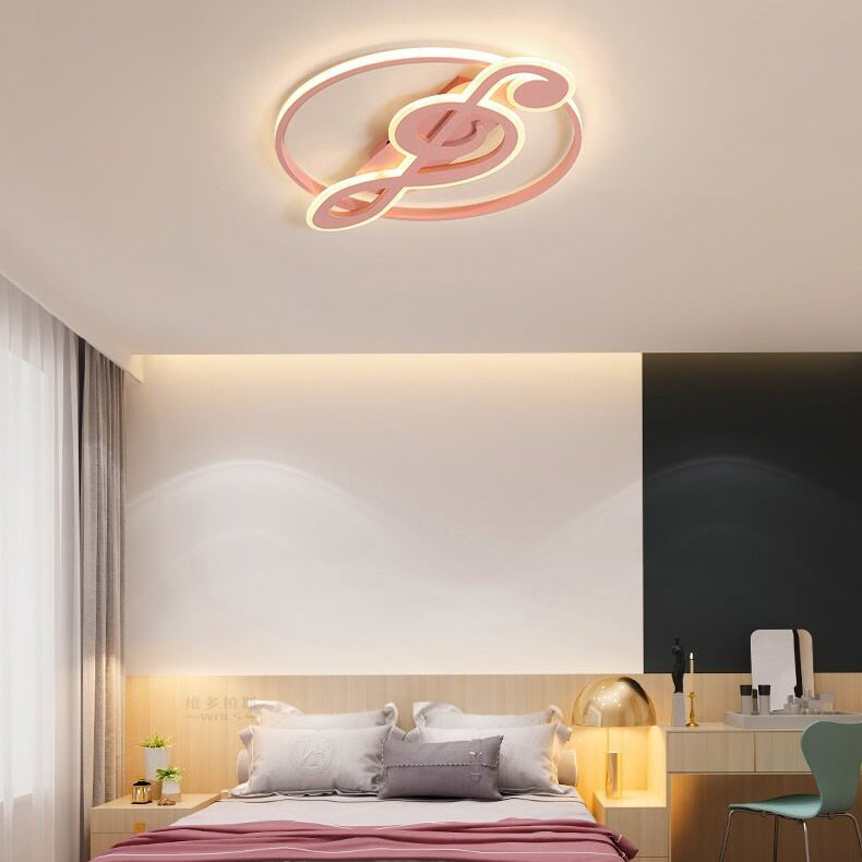 Nordic Creative Music Notes LED Ceiling Light - Flush Mount Fixture for Modern Homes