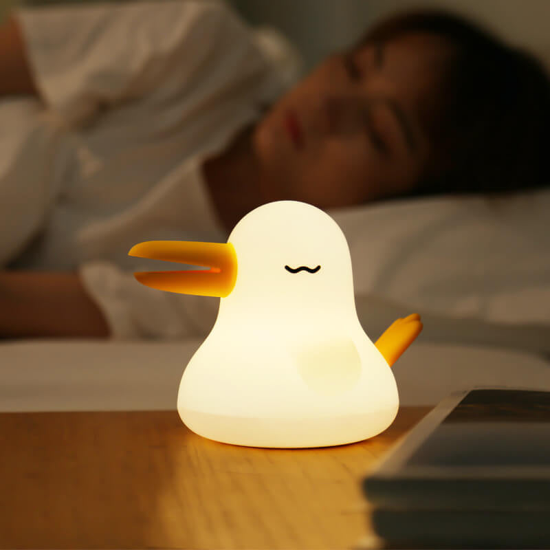 Cartoon Kiwi Bird Silicone Rechargeable Timer Dimmable LED Decorative Table Lamp Cute Nursery Night Light Portable Kids Room Lighting Gift for Children Home Decor Modern Design Battery Operated Adjustable Brightness ребенка освещение