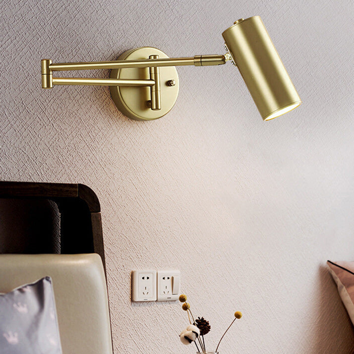 Nordic Minimalist Telescopic Wall Sconce Lamp - 1-Light Rocker Design