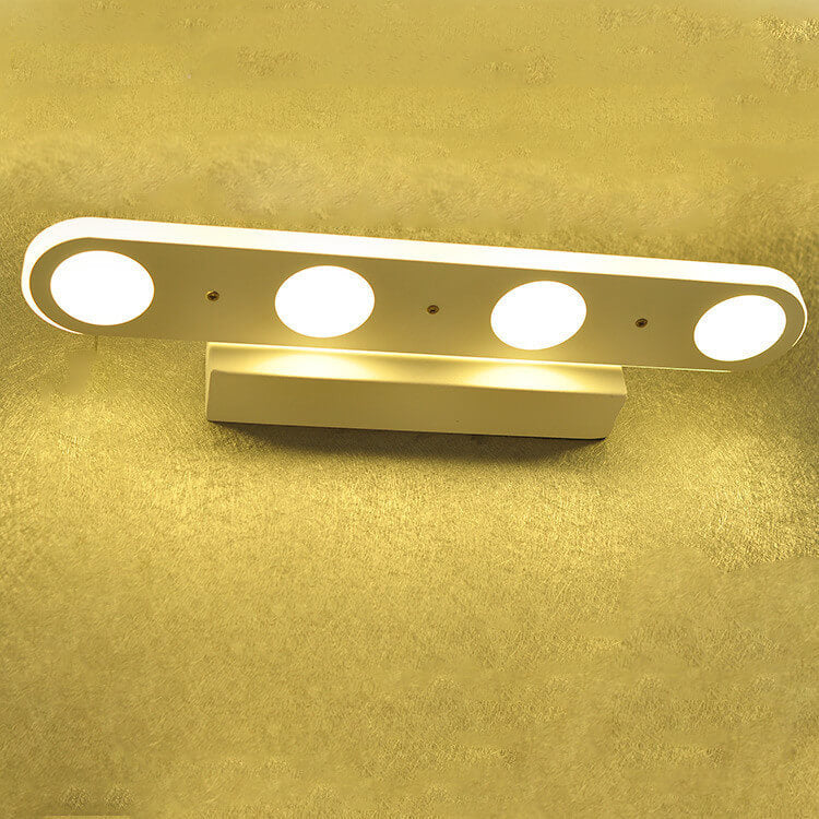 Modern White Oval Acrylic Vanity Light - 4/6 Light Wall Sconce Lamp