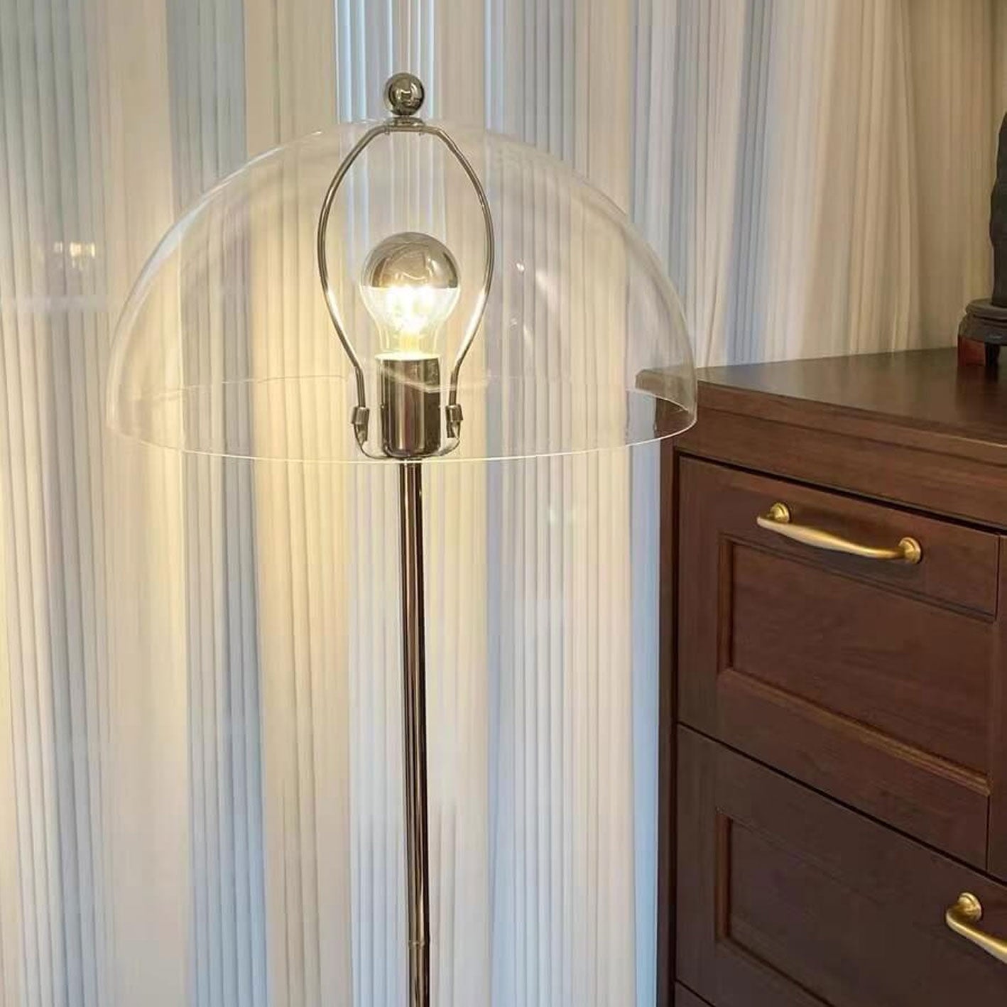 Creative Retro Mushroom Design Floor Lamp - 1-Light Acrylic Standing Lamp