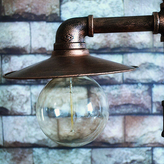 Industrial Steampunk Copper Water Pipe Floor Lamp - 2-Light Design