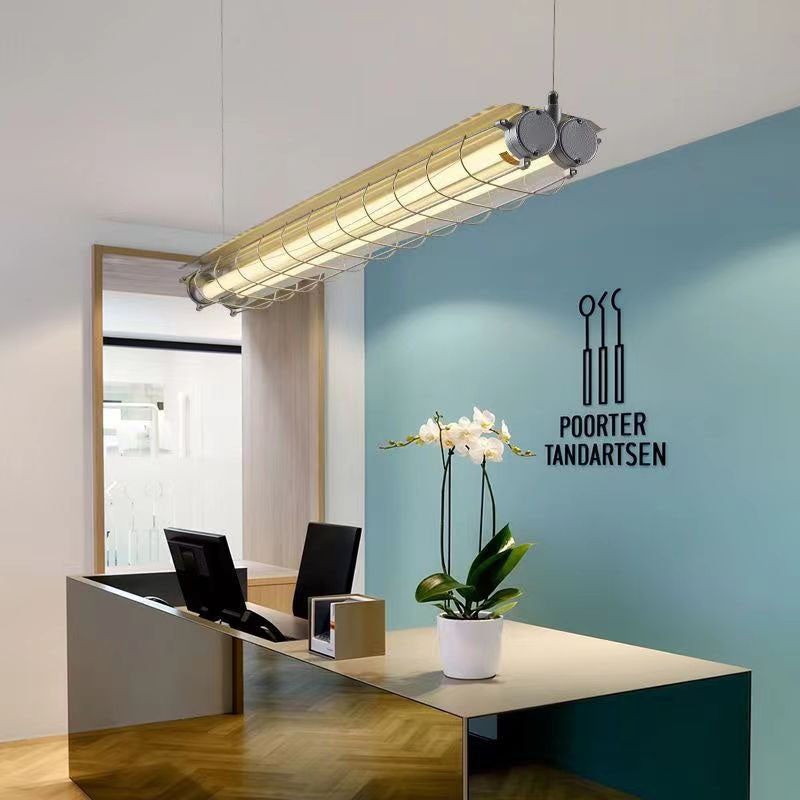 Contemporary Industrial Acrylic 1/2 Light Island Chandelier for Dining Room