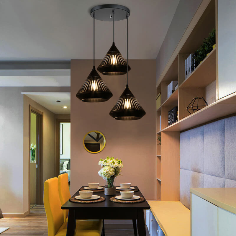 Modern Minimalist Iron Hollow Diamond 1/3-Light Island Chandelier