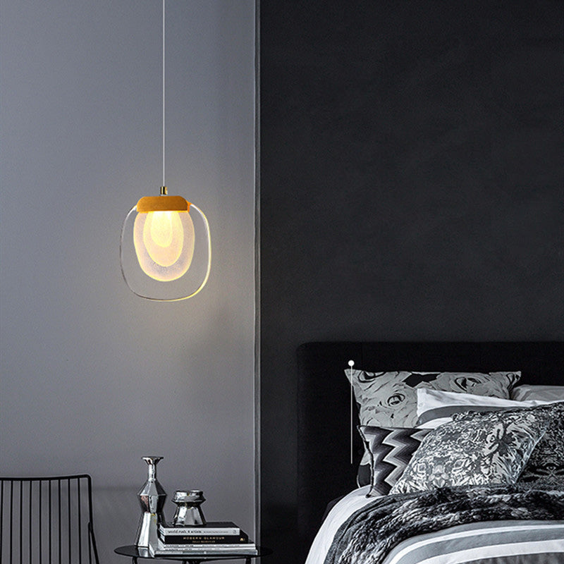 Contemporary Scandinavian Aluminum Crystal Round LED Chandelier for Living Room