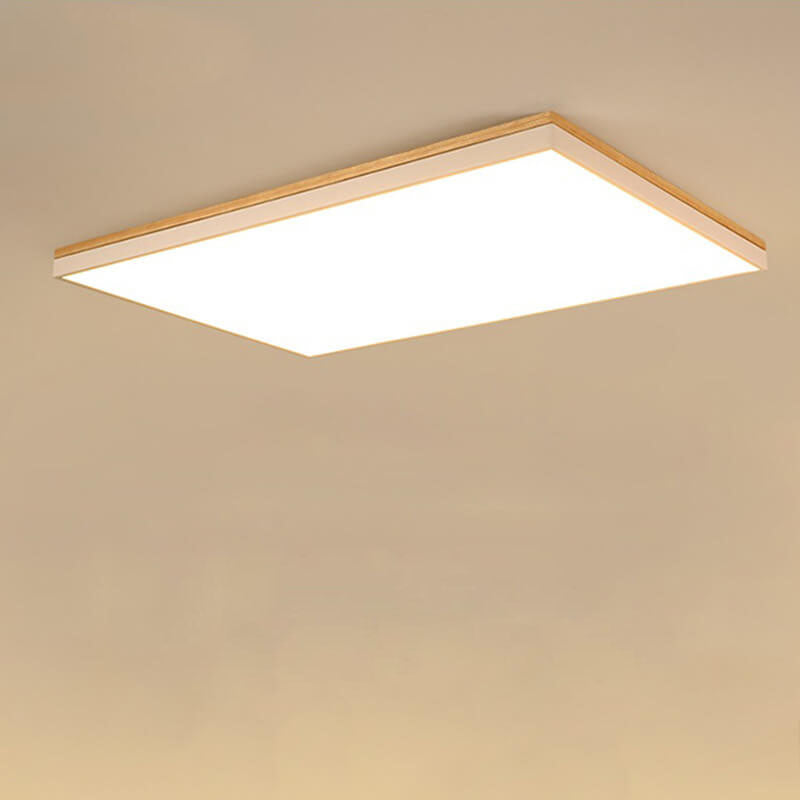 Modern Minimalist Solid Wood LED Flush Mount Light for Living Room