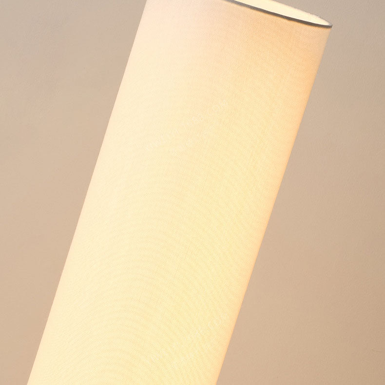 Traditional Chinese Fabric Floor Lamp with Wood Tripod for Study Lighting
