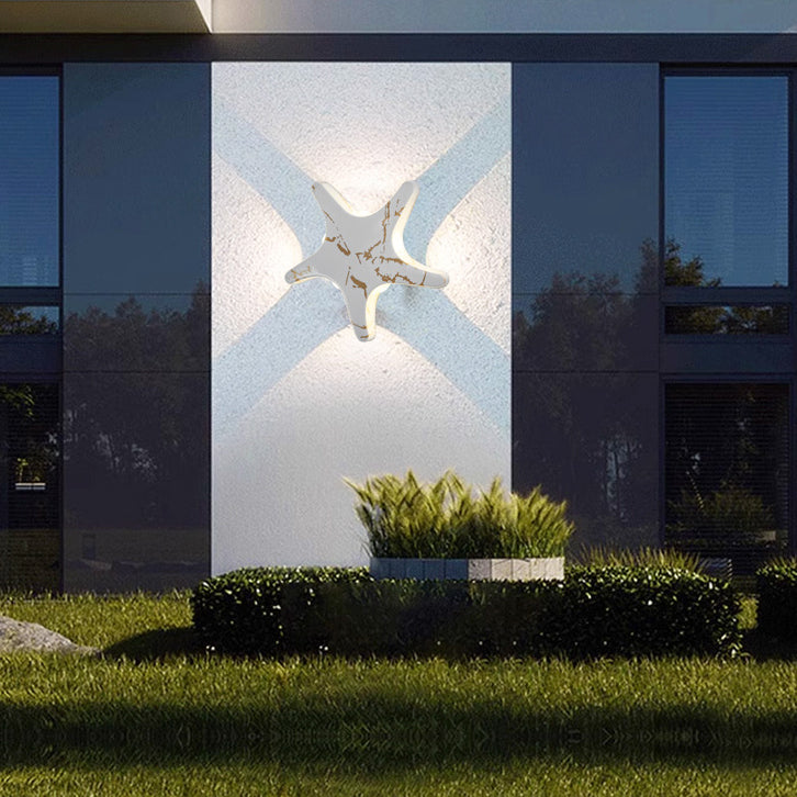 Contemporary Aluminum Starfish LED Waterproof Wall Sconce for Outdoor Patio Lighting