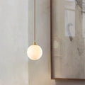 Contemporary Nordic Minimalist 1-Light White Orb Pendant for Bedroom