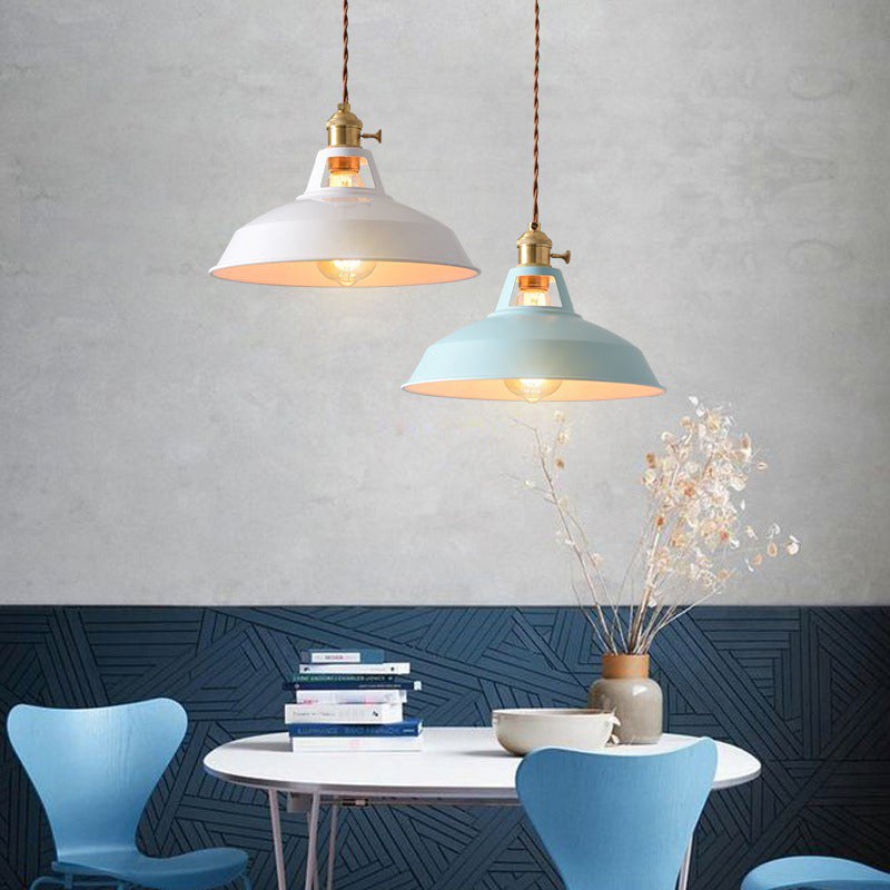 Contemporary Scandinavian Round Macaron Pendant Light - 1-Light for Living Room