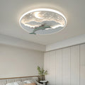 Modern Art Deco Dolphin Round LED Flush Mount Ceiling Light for Living Room