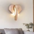 Nordic Solid Wood Elephant LED Wall Sconce Lamp