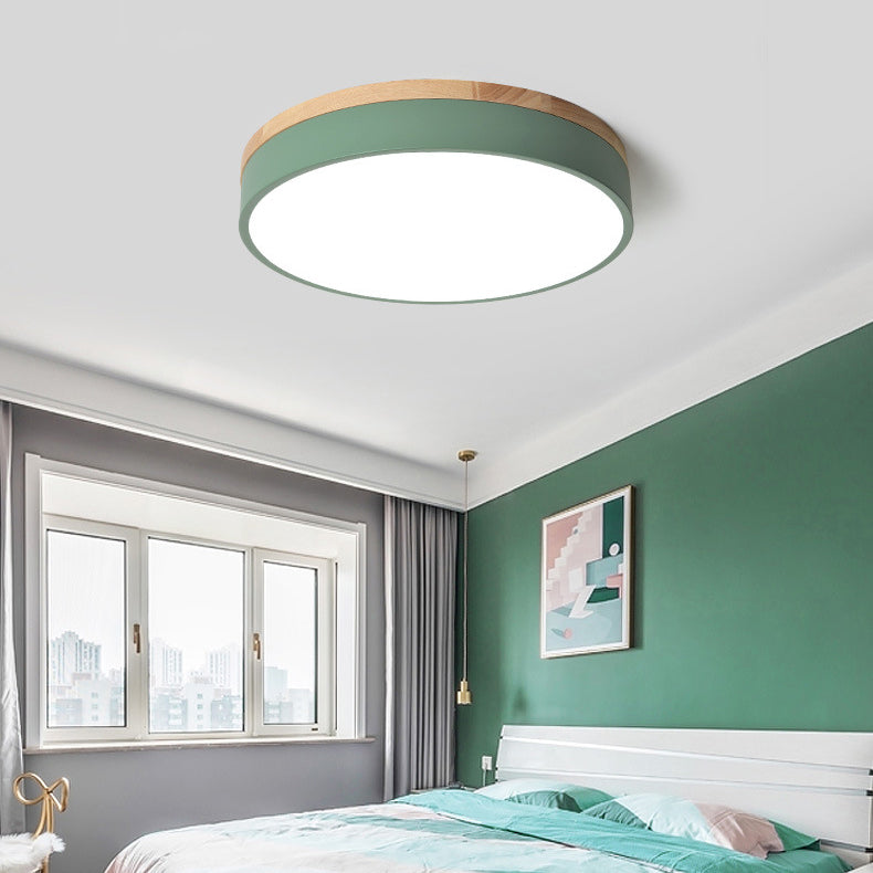 Modern Minimalist Macaron Acrylic LED Flush Mount Ceiling Light for Bedroom