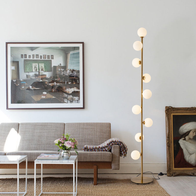Contemporary Scandinavian 9-Light Metal Floor Lamp for Living Room