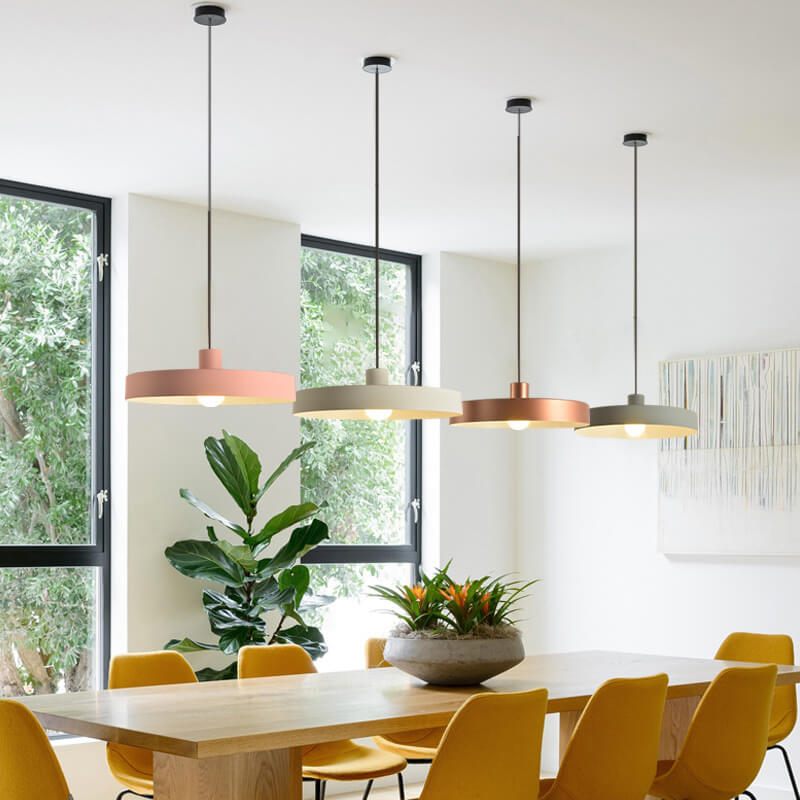Modern Minimalist Aluminum Disc Pendant Light for Living Room