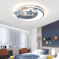 Creative Simplicity Star Moon Round LED Kids Flush Mount Ceiling Light - Cute Bedroom Lighting, Nursery Decor, Child-Friendly Ceiling Fixture, Modern Design, Energy Efficient, Easy Install, Adjustable Brightness, Soft Glow, Ideal for Kids Room, Baby Room