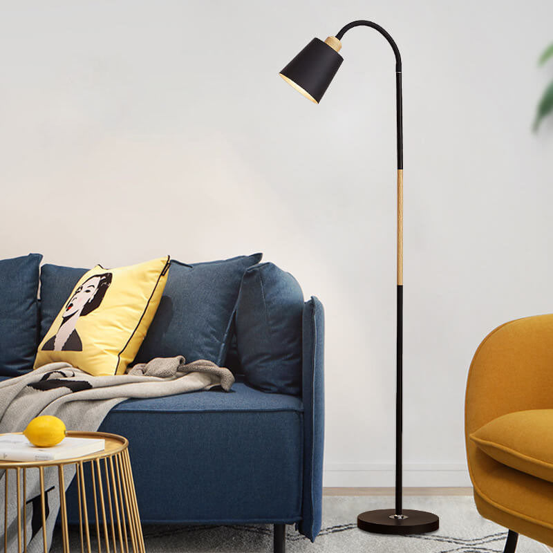 Modern Minimalist Iron Floor Lamp - 1-Light Standing Design, Adjustable Height, Industrial Home Lighting