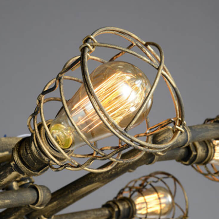 Industrial Vintage Iron Flush Mount Ceiling Light - 4/6/8 Lights