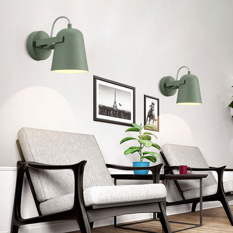 Nordic Macaron Iron Cylinder Dome Wall Sconce Lamp - 1-Light Modern Fixture for Home Decor, Stylish Lighting for Living Room, Bedroom, and Hallway