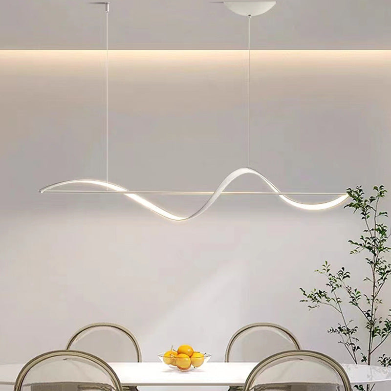 Modern Minimalist Aluminum Silicone LED Island Chandelier for Dining Room
