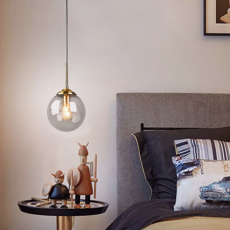 Contemporary Nordic Copper Glass Shade Island Light Chandelier - 1/3/5-Light for Dining Room