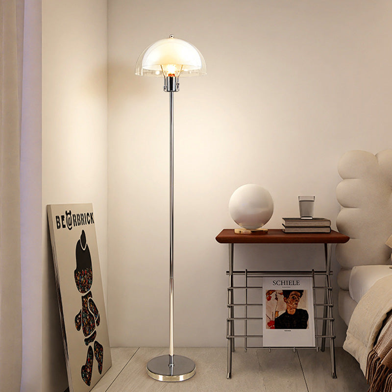 Modern Simplicity Half Round Acrylic Floor Lamp - 1-Light Design for Living Room