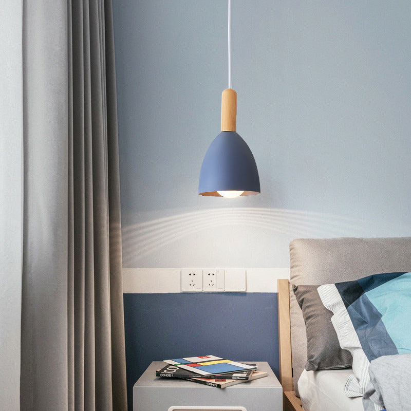 Nordic Minimalist Macaron Chandelier - 1/3-Light Solid Color Design, Modern Hanging Light Fixture for Dining Room or Living Space