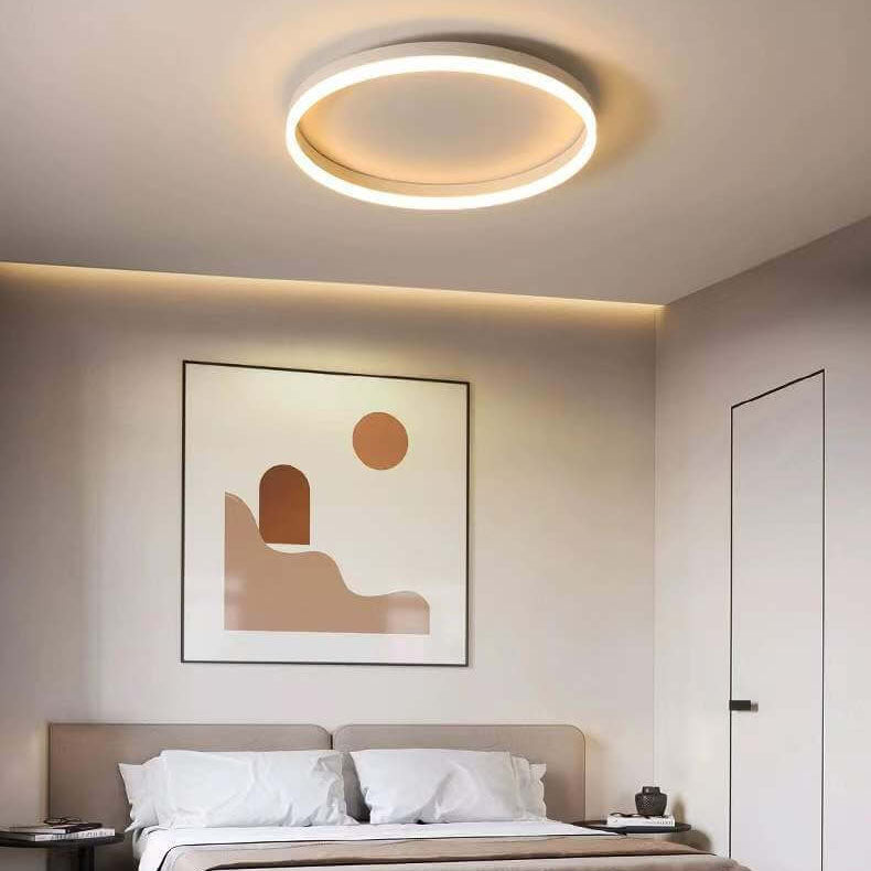 Nordic Minimalist Circle Ring LED Flush Mount Ceiling Light - Iron & Acrylic Design