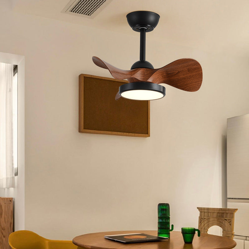 Contemporary Retro Acrylic LED Ceiling Fan Light with Downrods for Bedroom