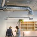 Contemporary Industrial LED Island Chandelier - Strip Aluminum & Acrylic Design for Dining Room