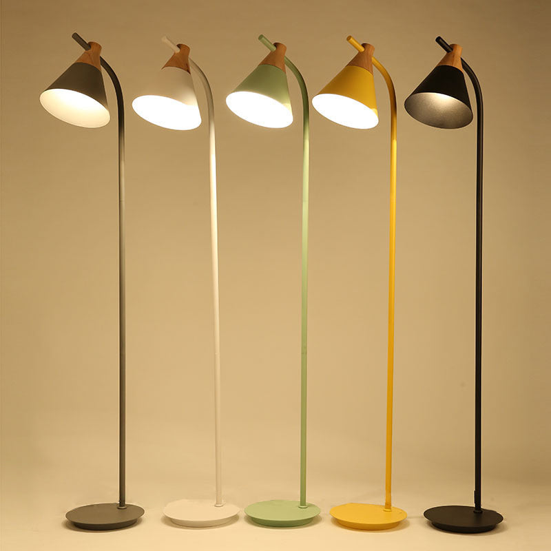 Contemporary Nordic Round Macaron Metal Floor Lamp - Modern 1-Light for Living Room