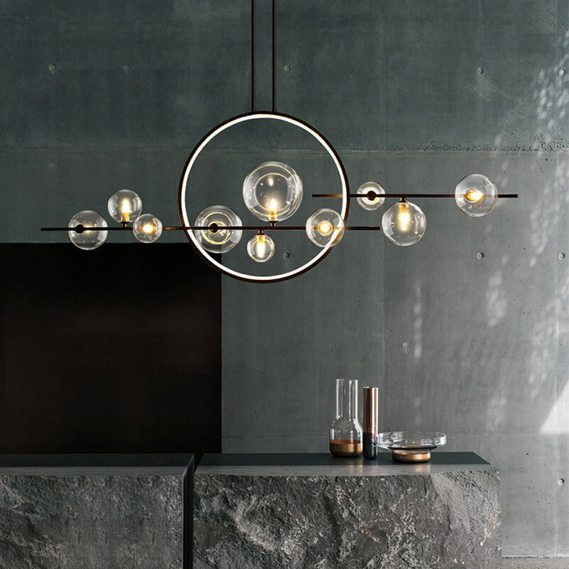 Modern Glass Bubble Chandelier - 7/10 Light Magic Bean Island Pendant Lighting