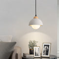 Contemporary Scandinavian Cement Dome Pendant Light for Bedroom 1-Light
