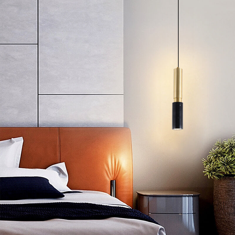 Contemporary Nordic Marble Terrazzo Pendant Light - Modern 1-Light Metal Fixture for Living Room