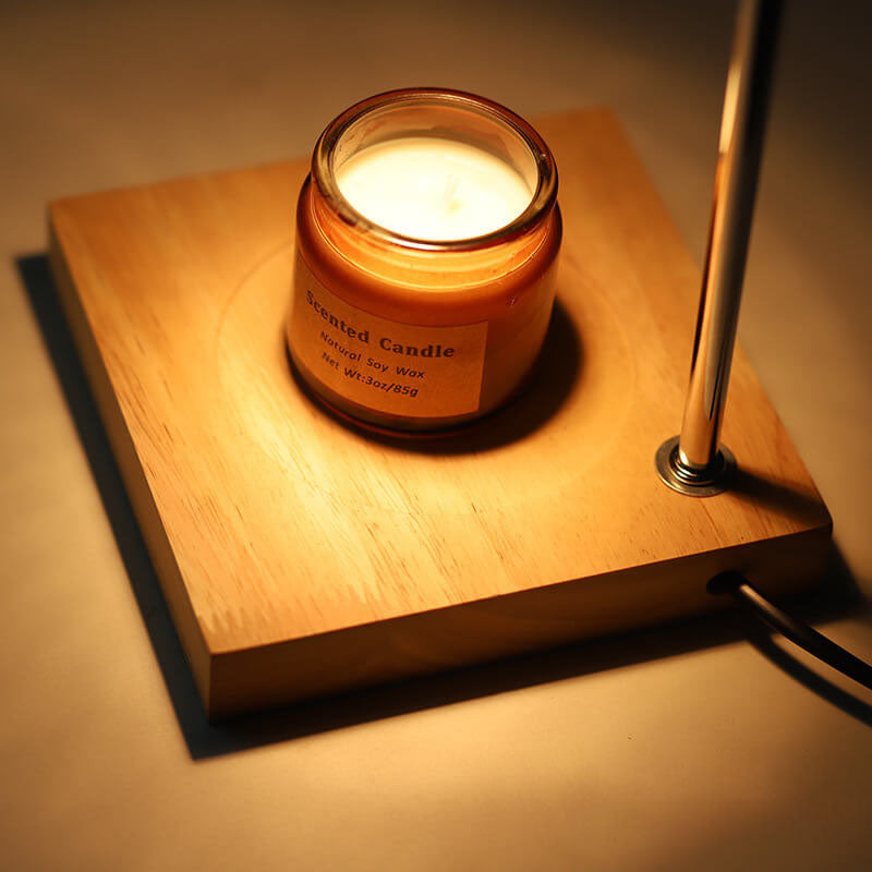 Modern Solid Wood Candle Spherical 1-Light Melting Wax Table Lamp, Rustic Home Decor Lamp, Contemporary Design Lighting, Elegant Bedroom Accent Lamp, Warm Candlelight Table Lamp, Handmade Wooden Lamp, Unique Gift for Home Decor, Eco-Friendly Light Fixture