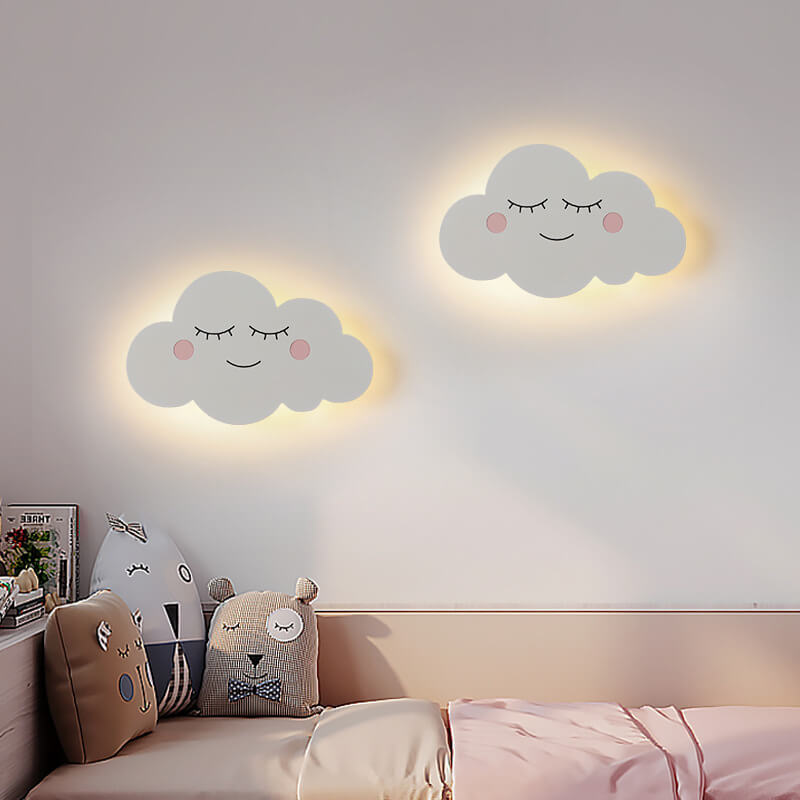 Nordic Creative Clouds Iron Emoji LED Kids Wall Sconce Lamp | Decorative Lighting for Children's Room | Playful Cloud Design | Bright LED Wall Light | Modern Nursery Decor | Fun Bedroom Wall Fixture | Cute Night Light for Kids | Unique Gift for Children |