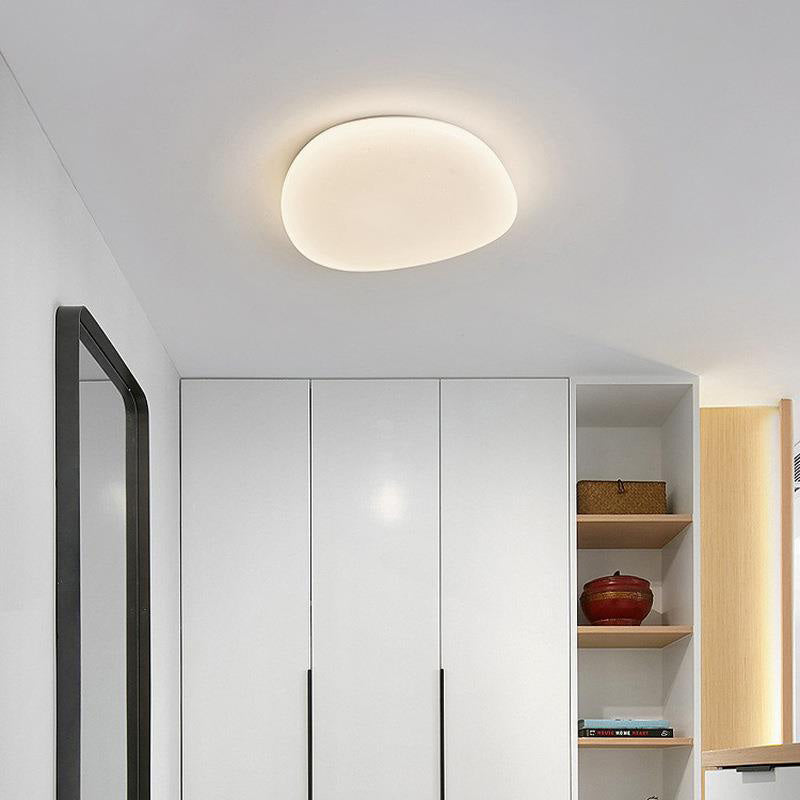 Modern Minimalist Pebble Shape LED Flush Mount Ceiling Light for Bedroom