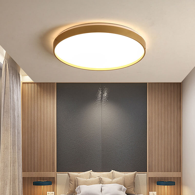 Modern Minimalist Round Acrylic LED Flush Mount Ceiling Light for Living Room & Bedroom