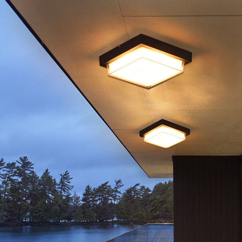 Modern Minimalist Aluminum Acrylic Induction LED Outdoor Flush Mount Light